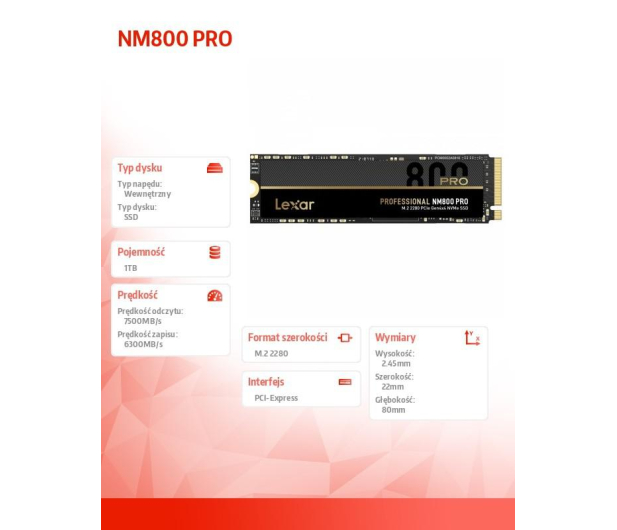 Lexar 1TB M.2 PCIe Gen4 NVMe NM800 Pro - 1093940 - zdjęcie 9